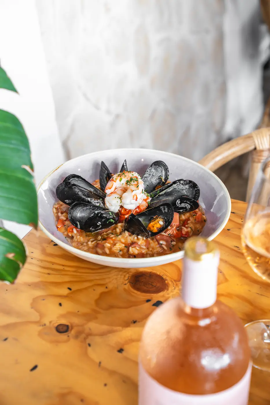 Risotto de marisco con mejillones y gambas